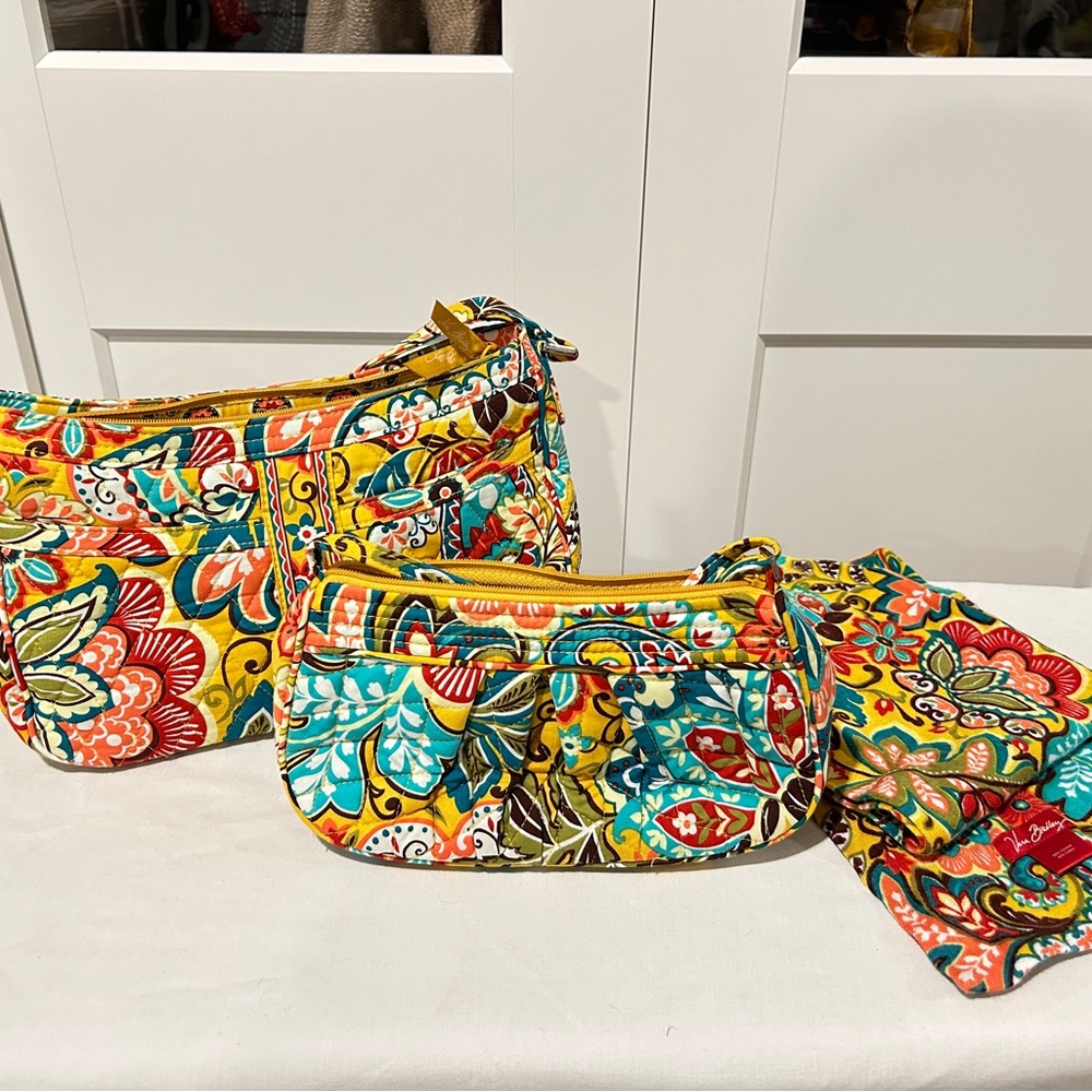 Vera Bradley Provincial Cassidy print Bag Set + Scarf